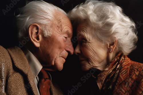 Elderly Couple in Love – Concept depicting An Enduring Love – Generative AI
