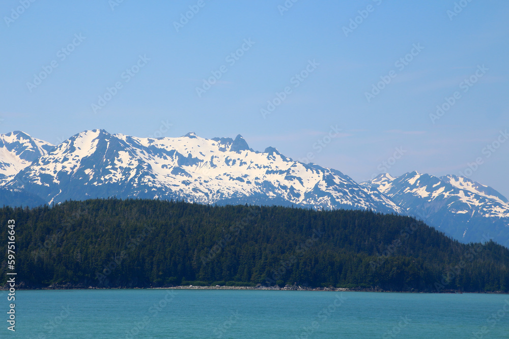 Mountain landscape in Icy Strait, Alaska, United States  