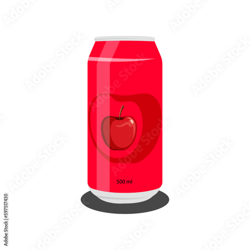 illustration of canned apple flavored drink
