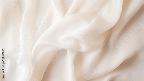 Wallpaper Mural White satin fabric close up. Aesthetic beauty macro concept. AI generative Torontodigital.ca