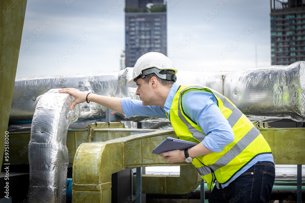 Industrial engineer work on site. engineer visit and inspection site engineer at industrial site. Inspector engineer check and working on site Industrial engineer work on site. engineer visit and inspection site engineer at industrial site. Inspector engineer check and working on site
