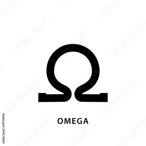 Omega icon vector logo design template