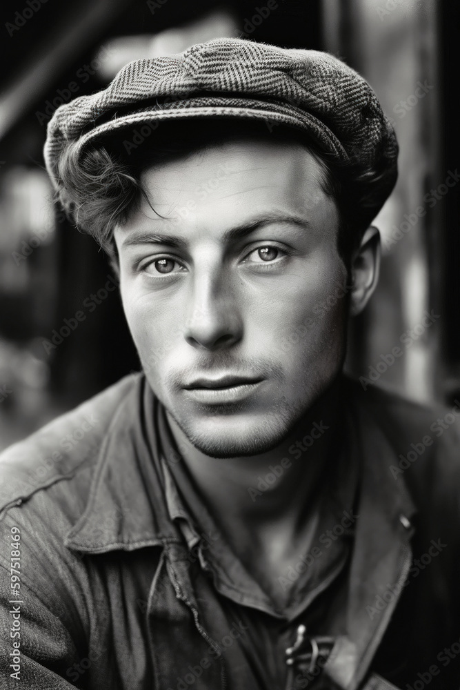 Haunted by battles past, a 19th-century, first and second WW, soldier's eyes bore an empty gaze, his face etched with fear, as he grappled with the weight of war. Generative AI Haunted by battles past, a 19th-century, first and second WW, soldier's eyes bore an empty gaze, his face etched with fear, as he grappled with the weight of war. Generative AI