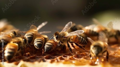 Sweet Honey from Busy Bees: An AI-Generated Image