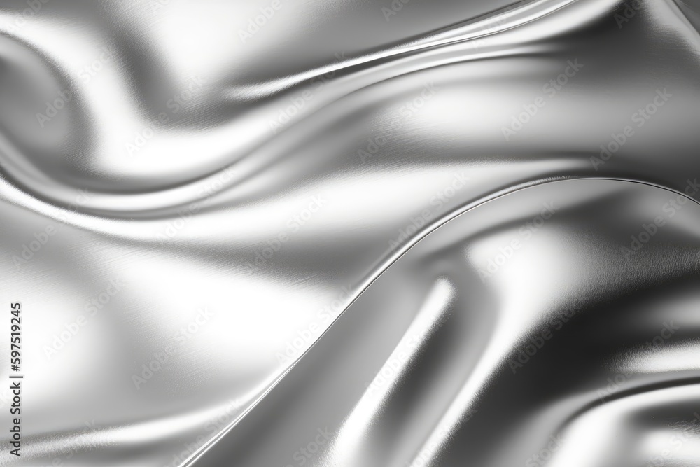 Closeup of rippled white silk fabric