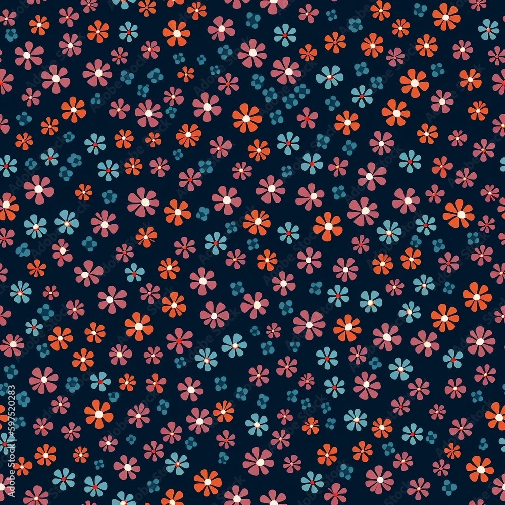 Seamless tileable tiny flowers background pattern Seamless tileable tiny flowers background pattern