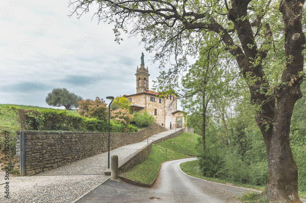Sanctuary of Sombreno in the province of Bergamo italy