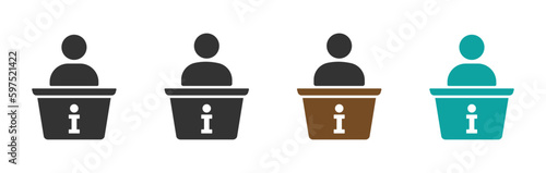 Information desk vector icons set