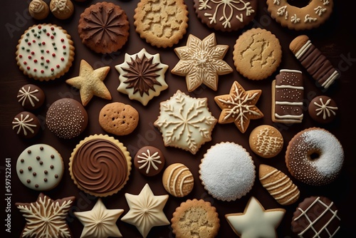 Aesthetics of colored cookies as a background and texture