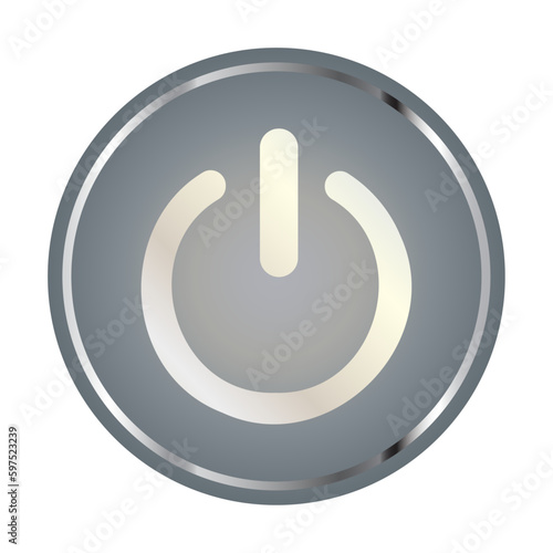 Silver metal power off button