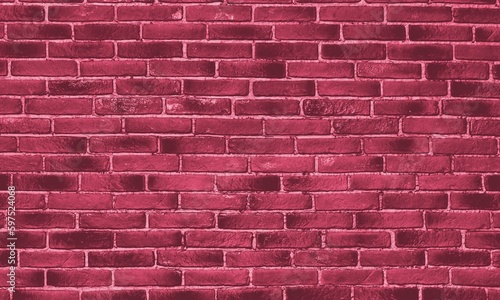 Brick wall in Viva Magenta modern color