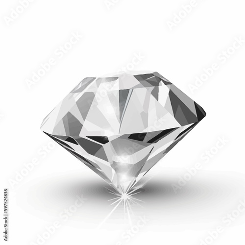 Vector diamond on white background