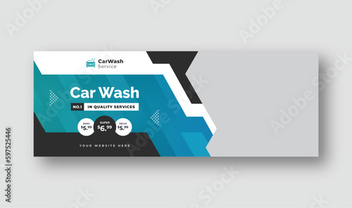 Social media template for auto repair shop, car wash service, or car rental service web banner, suitable for web banner template