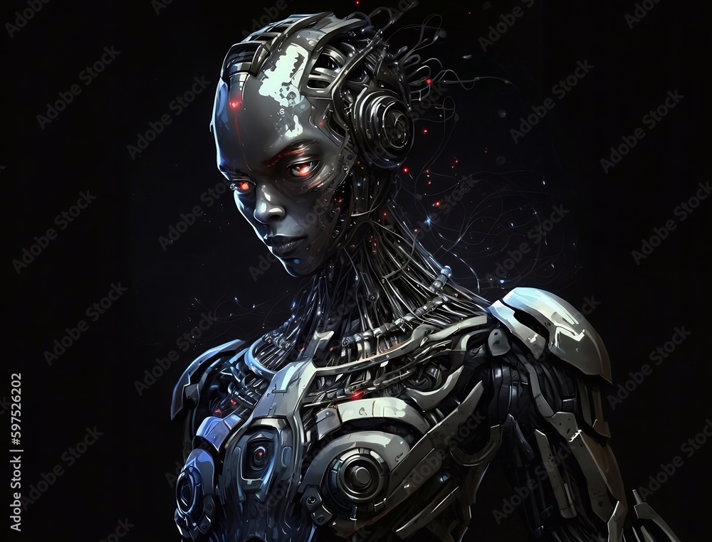 Illustration of a cyborg woman Illustration of a cyborg woman