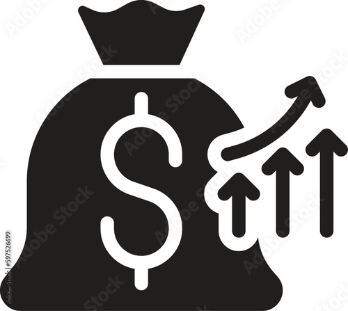 increase money glyph icon