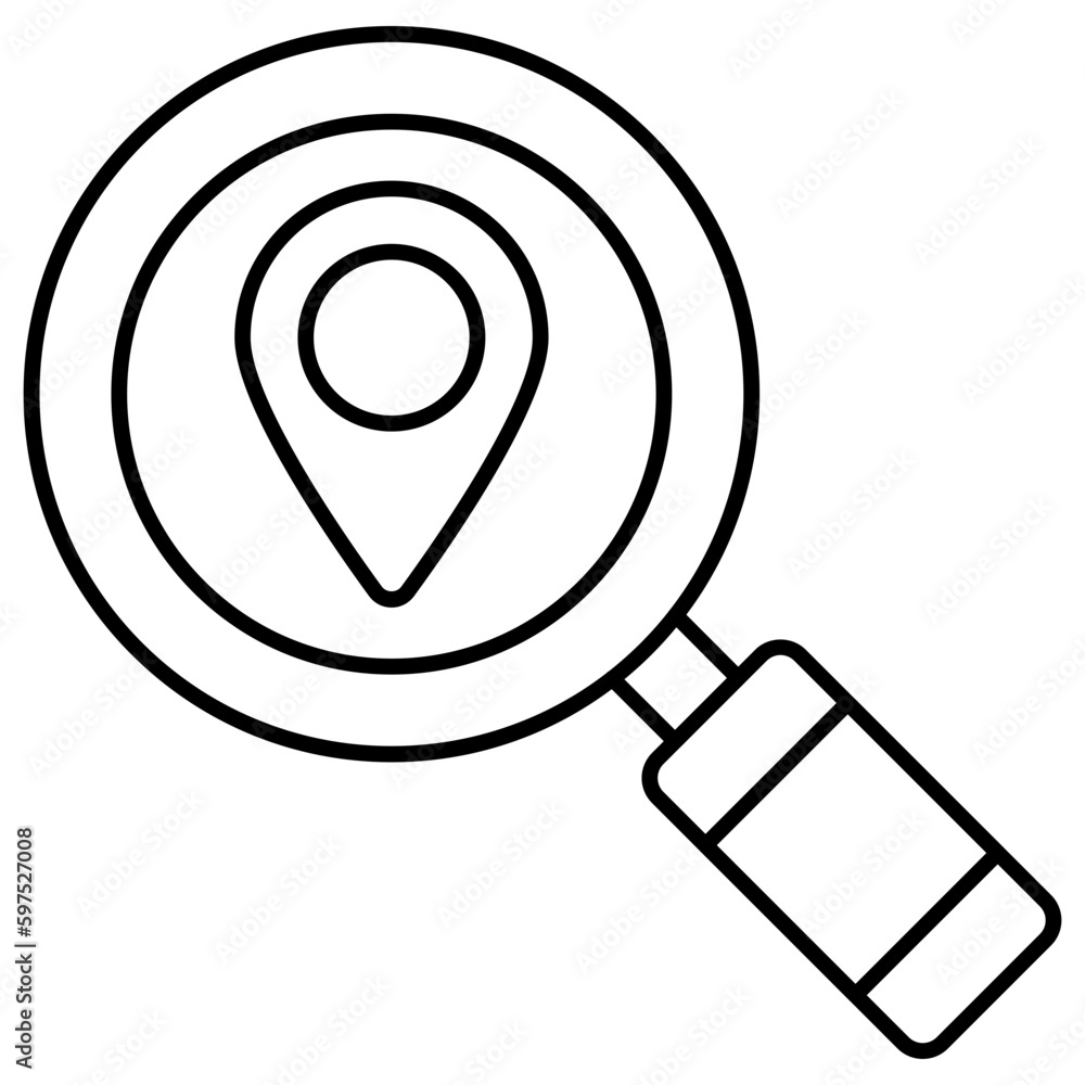 Conceptual linear design icon of search location Conceptual linear design icon of search location