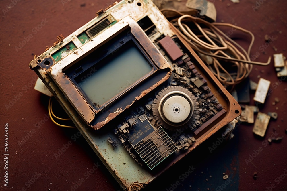 Fototapeta premium Old rusty e-waste