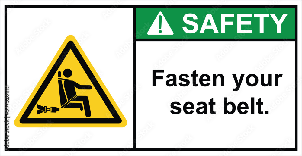 Please fasten your seat belt before the bus departs.label safety. Please fasten your seat belt before the bus departs.label safety.