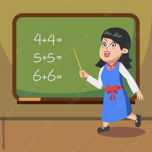 the teacher is teaching math