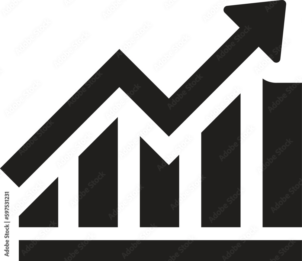 increase chart graph icon vector increase chart graph icon vector