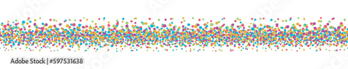 Colorful linear border with small dots. A border to use as a separator, made with random and irregular colored dots.