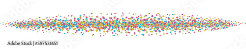 Colorful linear border with small faded dots. A border to use as a separator, made with random and irregular colored dots.