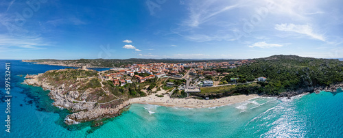 Santa Teresa di Gallura and famous Rena Bianca beach in northern Sardinia, Italy