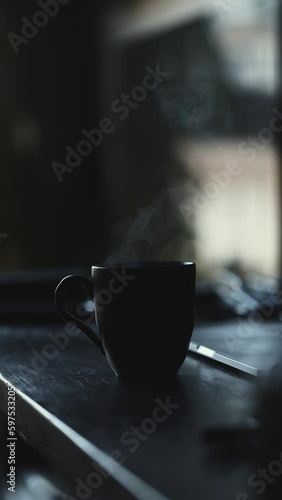 cup of coffee on the table