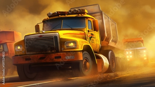 Racing Truck Game Art Wallpaper Background