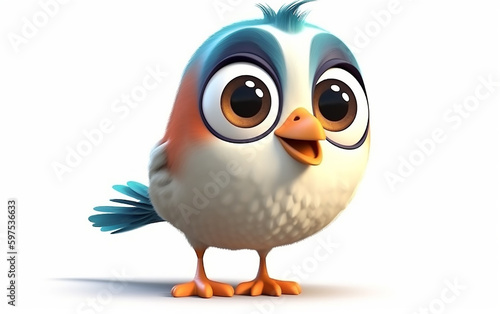 Pastel-colored bird with a gentle appearance, its delicate hues and serene expression suggesting calmness.