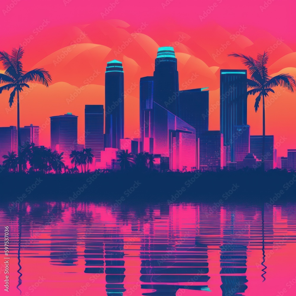 Fototapeta premium Miami Vibes Wallpaper Background