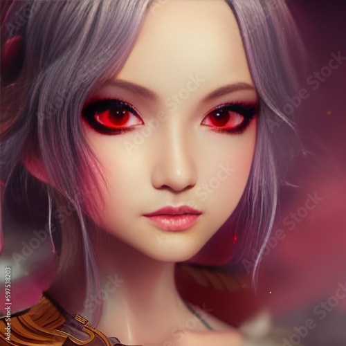 Wallpaper Mural photo of a beautiful anime girl looking in the camera. Generative AI Torontodigital.ca