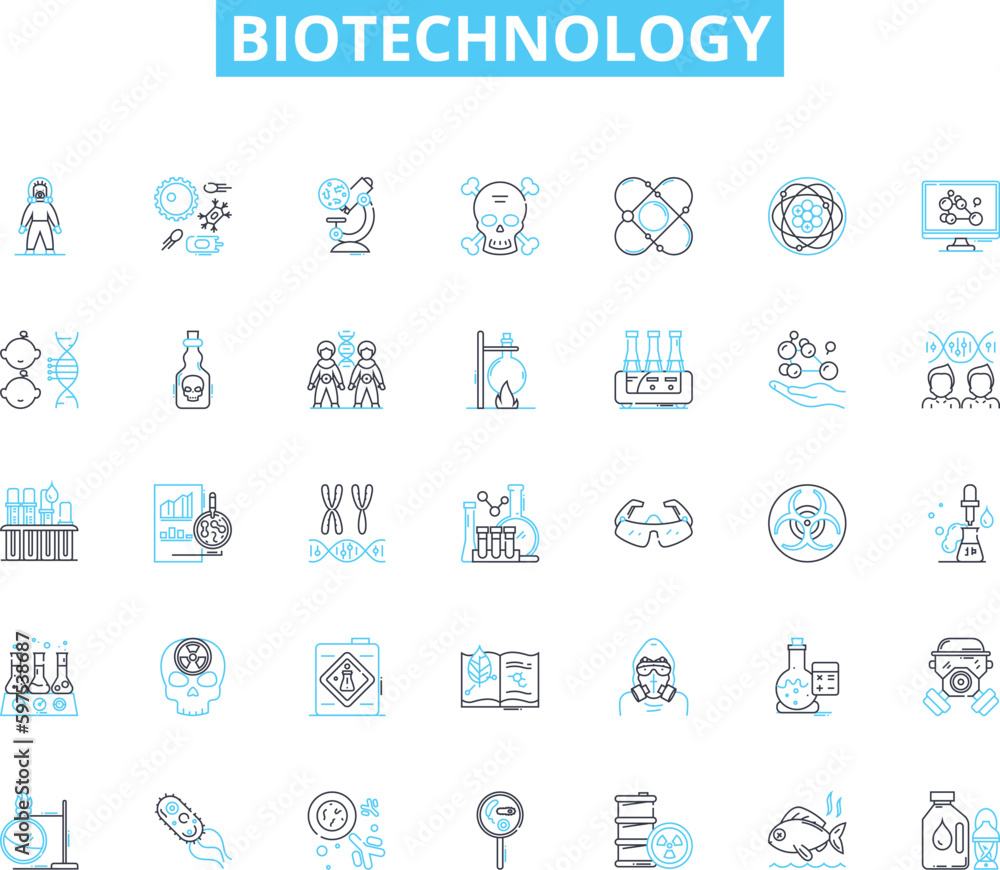 Biotechnology linear icons set. Genetic, Microorganisms, Cloning, Genome, Nanotechnology, Vaccines, Probiotics line vector and concept signs. Antibiotics,Bioengineering,Transgenics Generative AI Biotechnology linear icons set. Genetic, Microorganisms, Cloning, Genome, Nanotechnology, Vaccines, Probiotics line vector and concept signs. Antibiotics,Bioengineering,Transgenics Generative AI