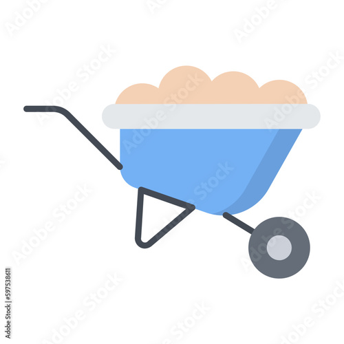 Wheelbarrow Flat Icon