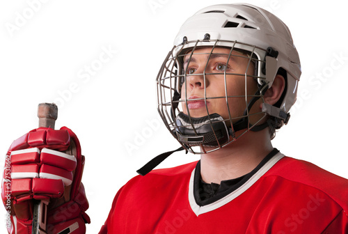 Hockey Goalie. Professional  young hockey player