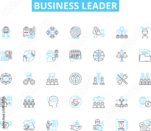 business Leader linear icons set. Visionary, Innovative, Strategic, Dynamic, Charismatic, Bold, Inspirational line vector and concept signs. Decisive,Result-oriented,Visionary outline Generative AI