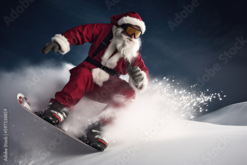 Winter sport Santa made with AI