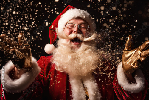 Party Santa with glitter made with AI