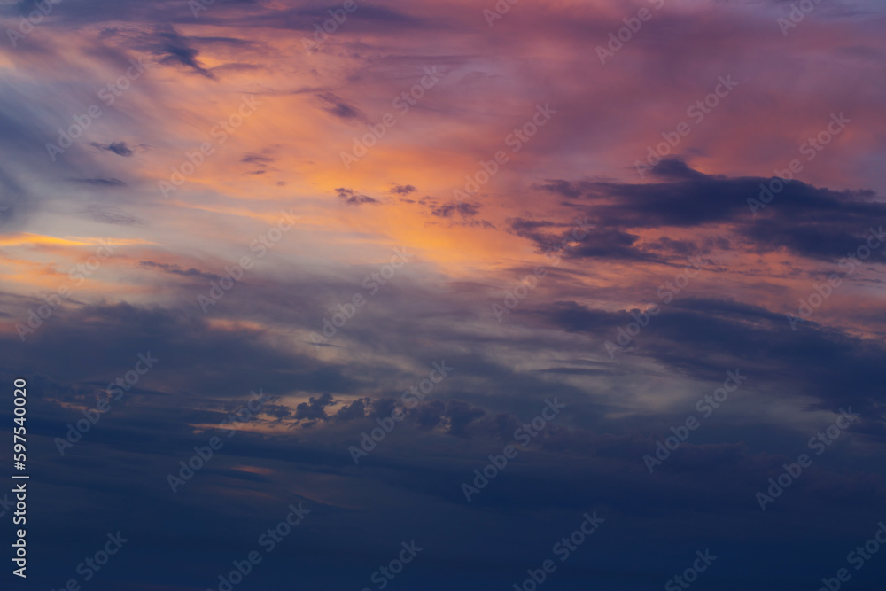 beautiful sky with clouds at sunset Stock Photo | Adobe Stock