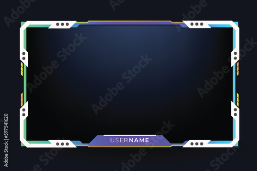 Twitch overlay gamer and streamer border  concept