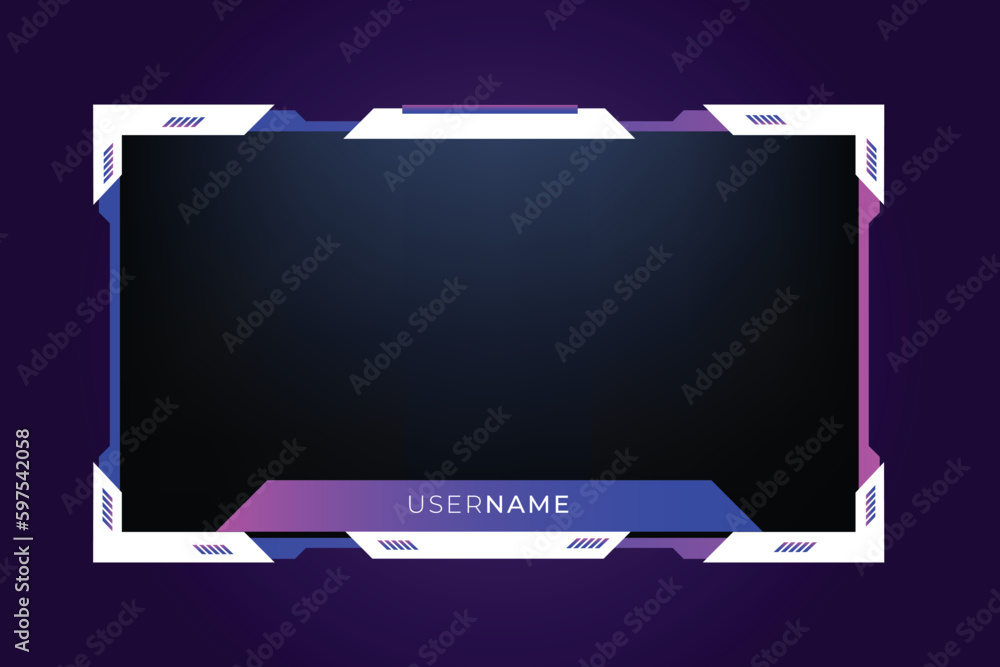 Game stream frames or panels. Futuristic frames for live gaming streamers. Twitch stream panel overlay template. Digital streaming screen interface Game stream frames or panels. Futuristic frames for live gaming streamers. Twitch stream panel overlay template. Digital streaming screen interface
