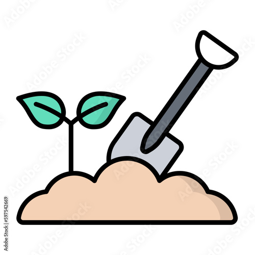 Digging Line Color Icon