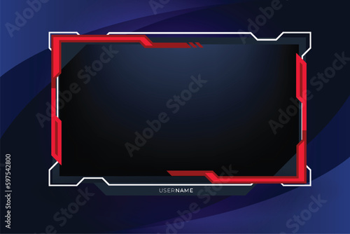 Game stream frames or panels. Futuristic frames for live gaming streamers. Twitch stream panel overlay template. Digital streaming screen interface