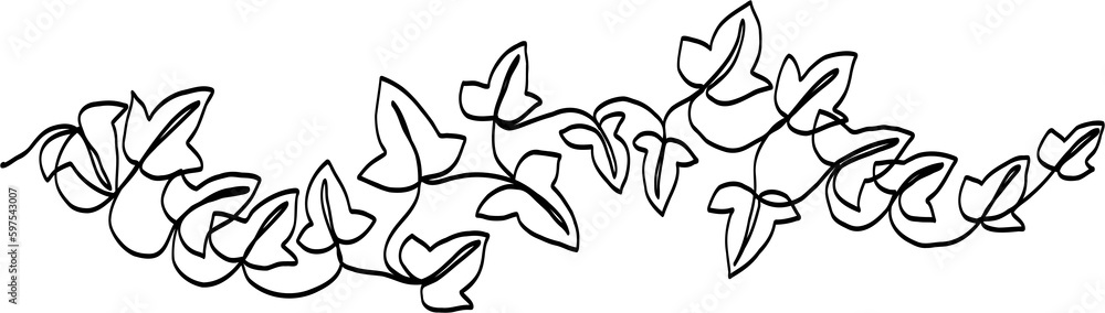 simplicity ivy continuous freehand drawing. simplicity ivy continuous freehand drawing.