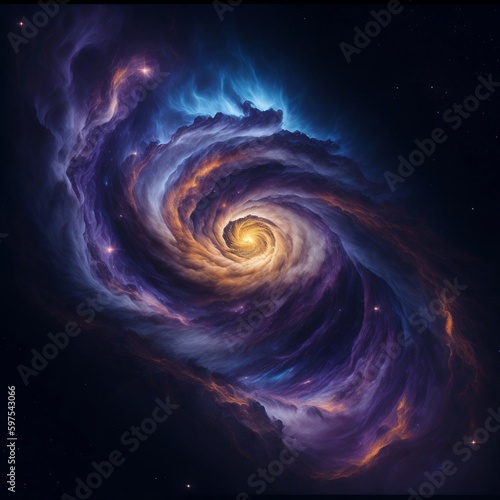 Breathtaking and realistic image of galaxy cluister in the space with vivid colors