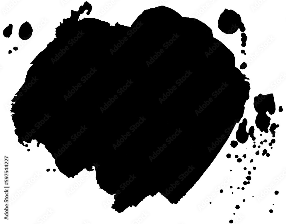 Black ink splash abstract watercolor background for your design.