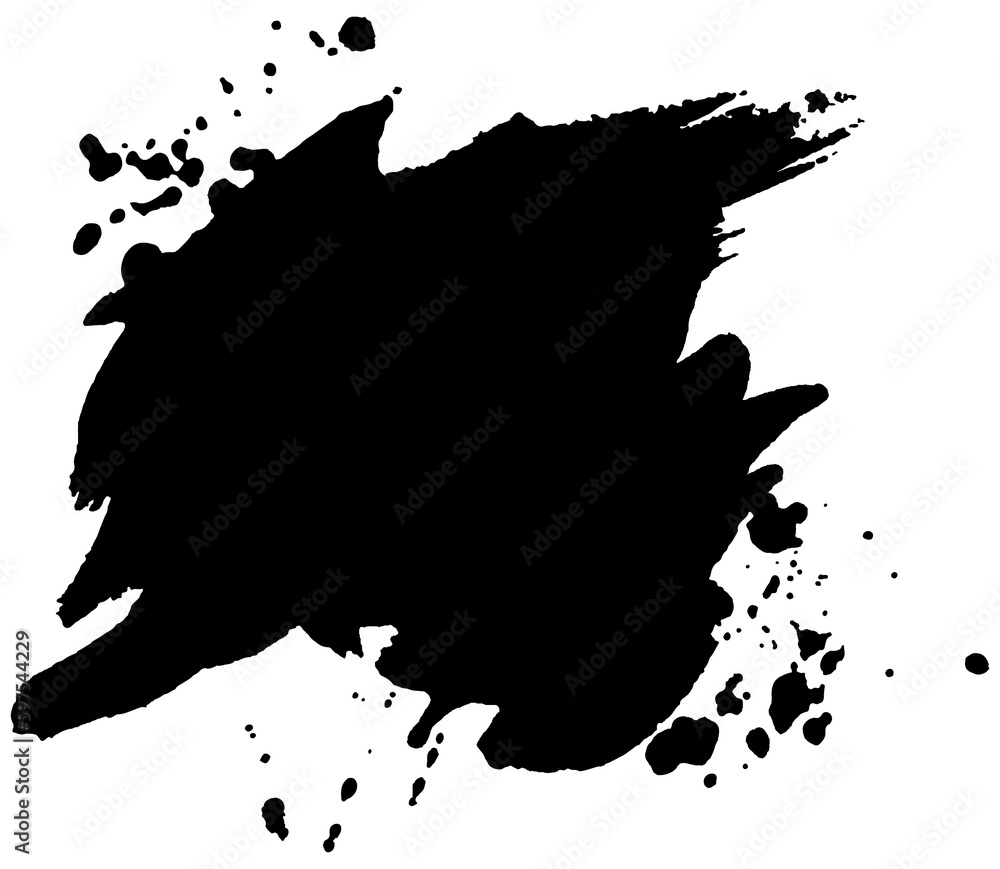 Obraz premium Black ink splash abstract watercolor background for your design.