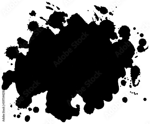 Black ink splash abstract watercolor background for your design.
