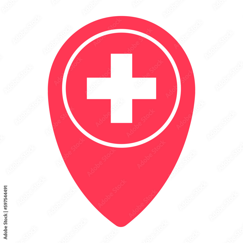 point red plus ector glyph colour icon silhouette isolated point red plus ector glyph colour icon silhouette isolated