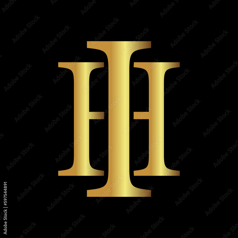 H I letter luxury gold logo template H I letter luxury gold logo template